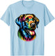 Cute Black Labrador Retriever dog Tie Dye Hippie Labrador Men Women T-Shirt - T-Shirt | Light Blue