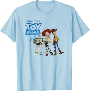 Disney Pixar Toy Story 5 Cute Trio Pose T-Shirt - T-Shirt | Light Blue
