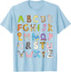 ABC Animals Alphabet Graphic Boys Girls Kindergarten Teacher T-Shirt - T-Shirt | Light Blue