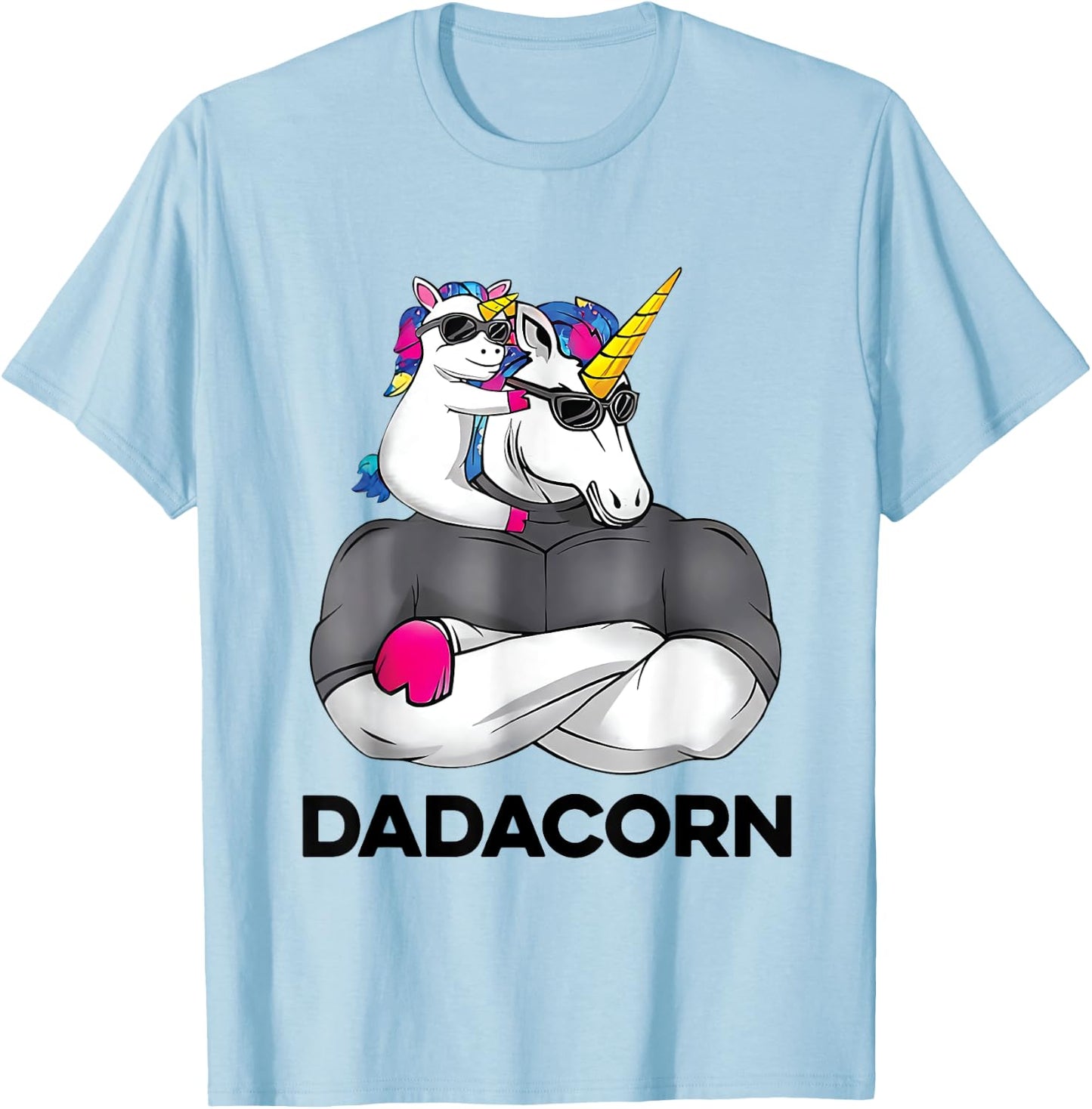 Fathers Day Gift Unicorn Dad Shirt Funny Dadacorn Men T-Shirt - T-Shirt | Light Blue