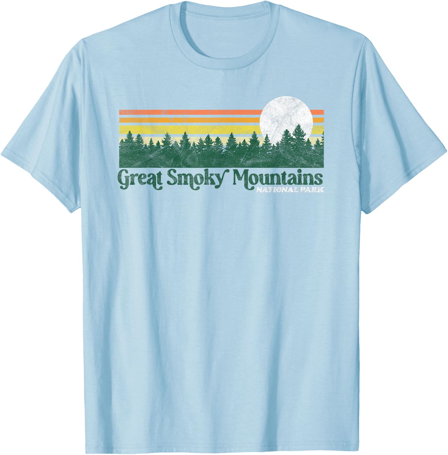 Great Smoky Mountains National Park Vintage Distressed 80s T-Shirt - T-Shirt | Light Blue