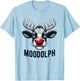 Funny Moodolph Cow Dairy Farmer Christmas Pun T-Shirt - T-Shirt | Light Blue