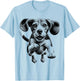 Cute Beagle Dog in Jump T-Shirt - T-Shirt | Light Blue