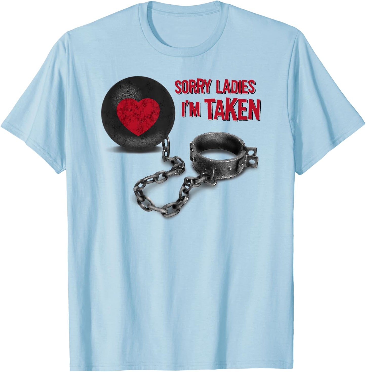 Valentine's Day - Ball and Chain T-Shirt - T-Shirt | Light Blue