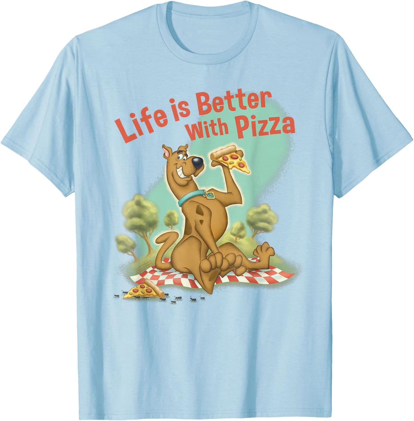 Scooby-Doo Life is Better with Pizza T-Shirt - T-Shirt | Light Blue