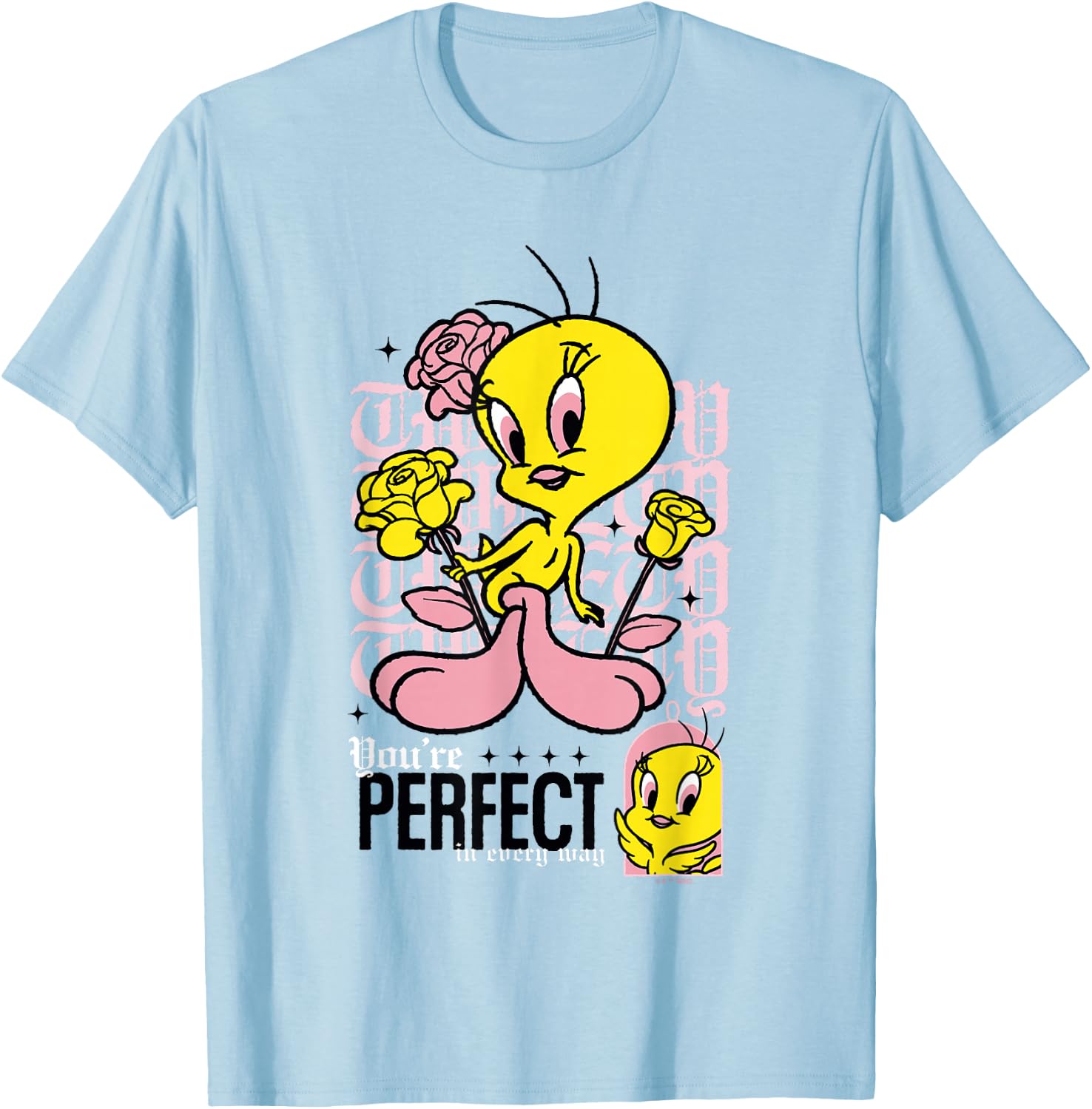 Looney Tunes Tweety Bird You're Perfect in Every Way Retro T-Shirt - T-Shirt | Light Blue