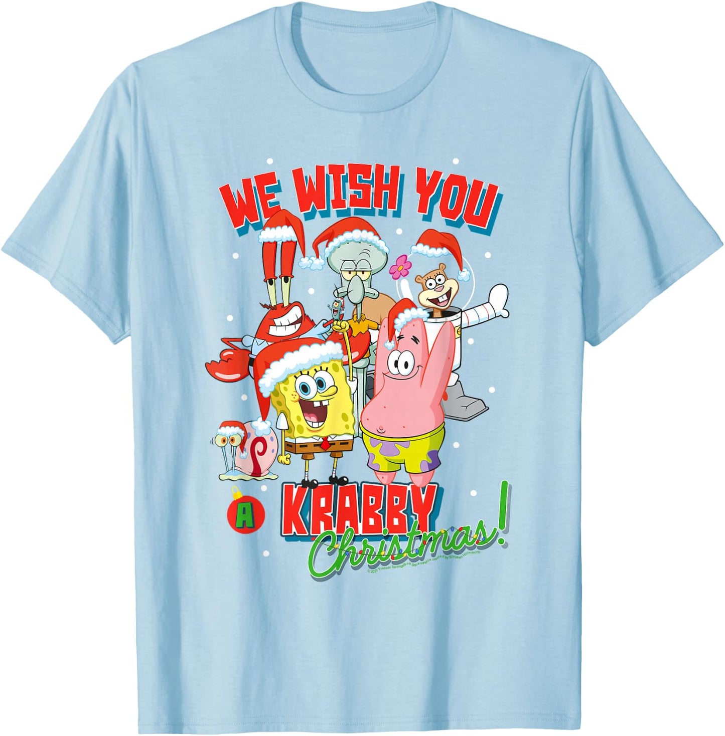 SpongeBob SquarePants Crabby Christmas T-Shirt - T-Shirt | Light Blue