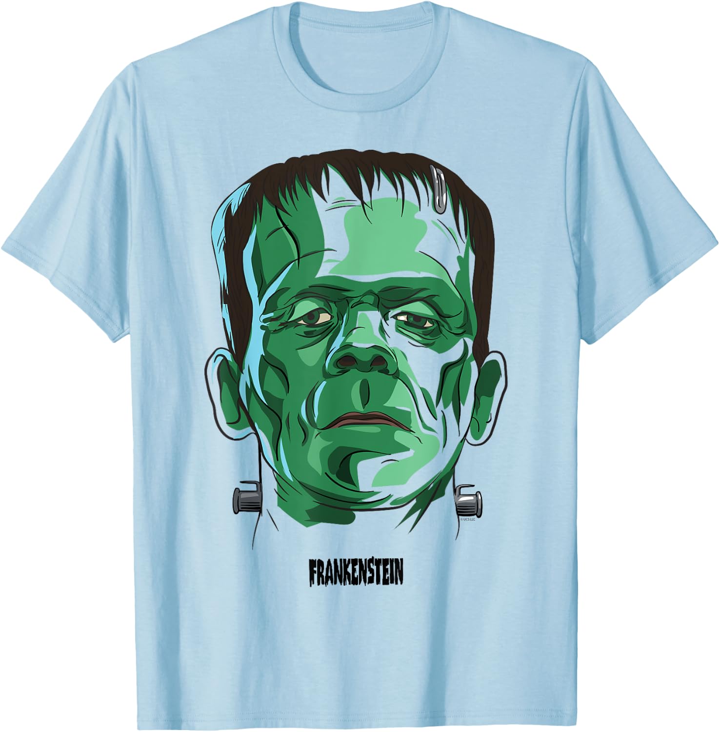 Universal Monsters Frankenstein Big Face T-Shirt - T-Shirt | Light Blue