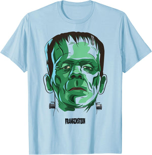 Universal Monsters Frankenstein Big Face T-Shirt - T-Shirt | Light Blue
