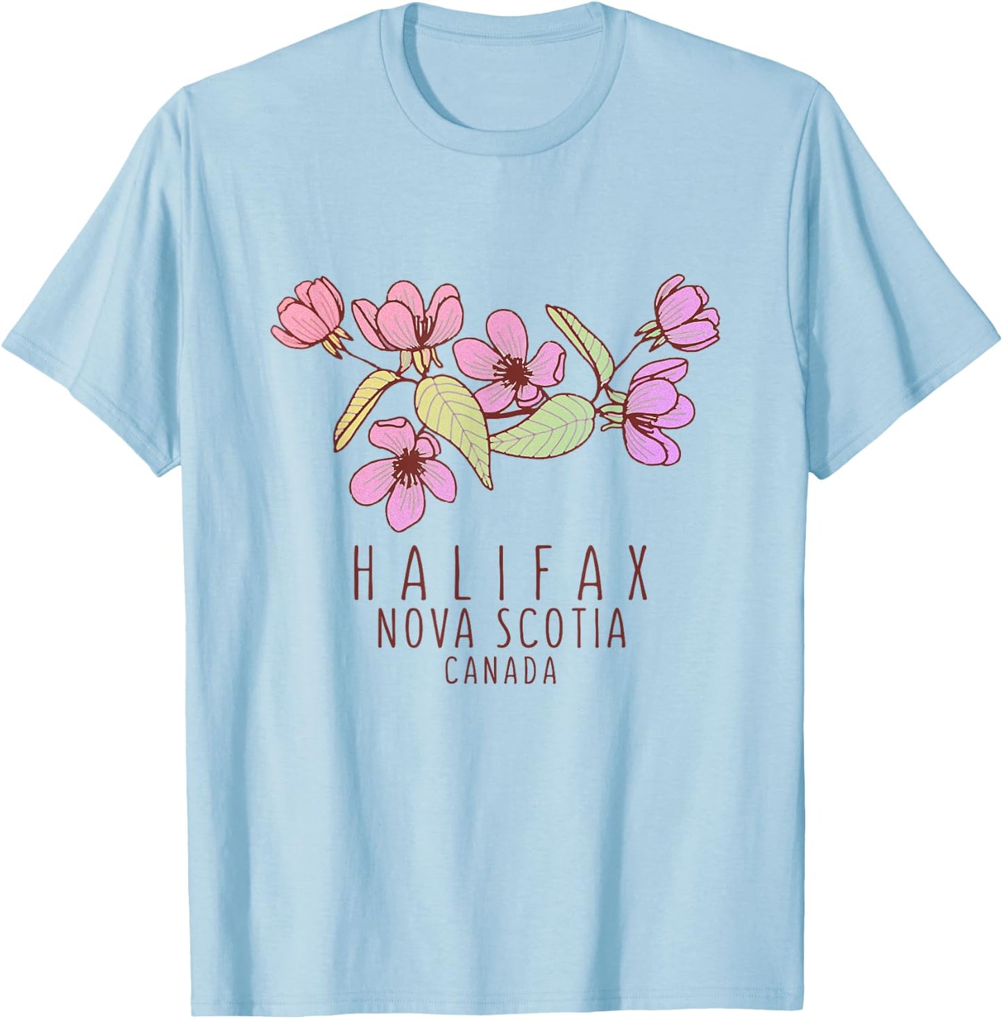 Halifax Nova Scotia Canada Wildflowers T-Shirt - T-Shirt | Light Blue