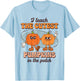 I Teach The Cutest Pumpkins In The Patch Retro Fall Teacher T-Shirt - T-Shirt | Light Blue
