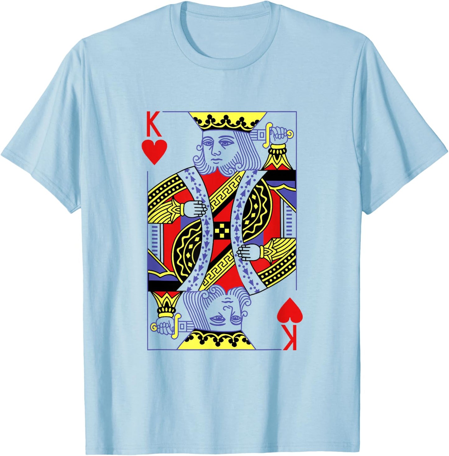 King of Hearts Royal Flush Costume Halloween Playing Cards T-Shirt - T-Shirt | Light Blue