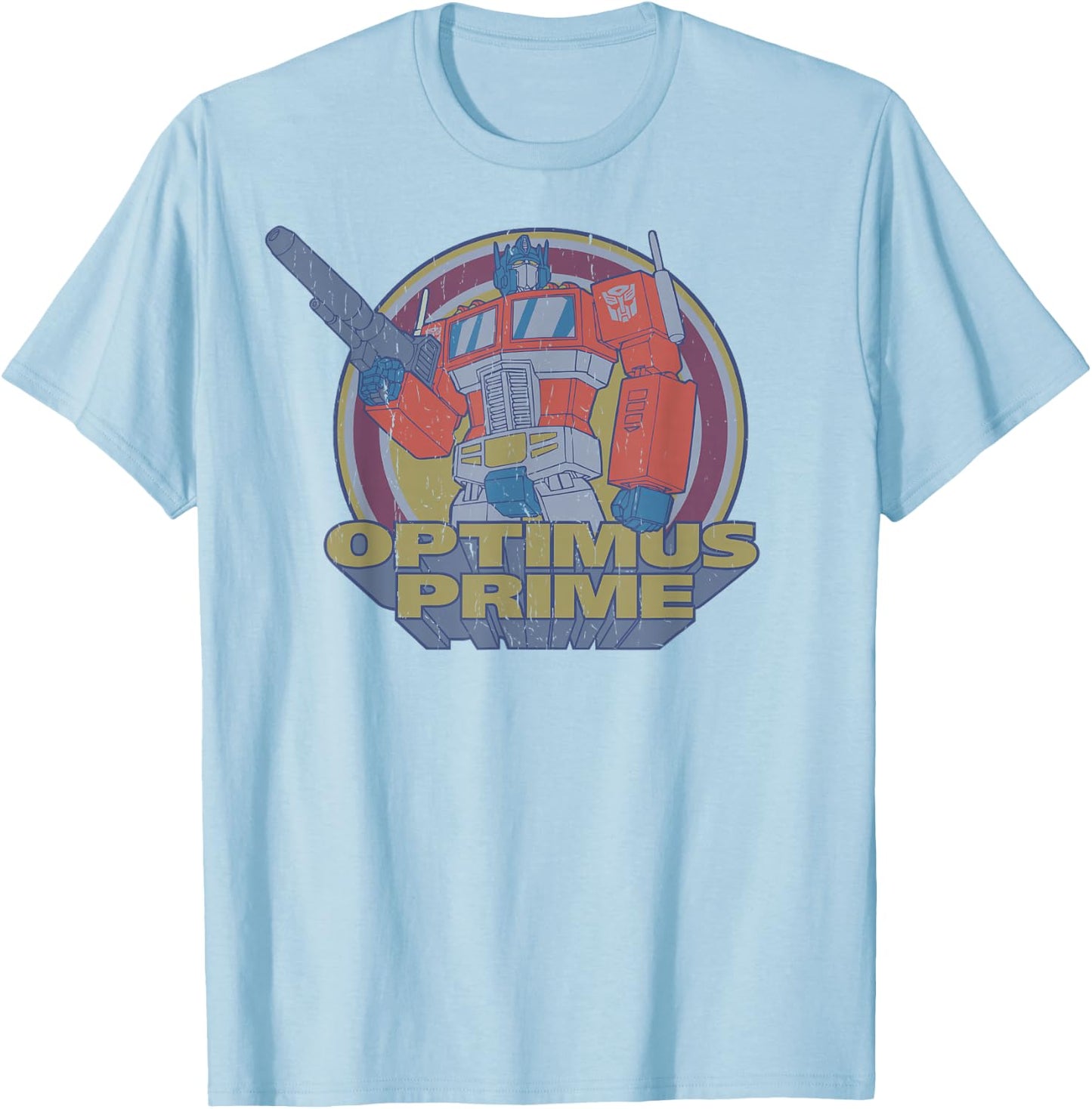 Transformers Optimus Prime Retro Portrait T-Shirt - T-Shirt | Light Blue