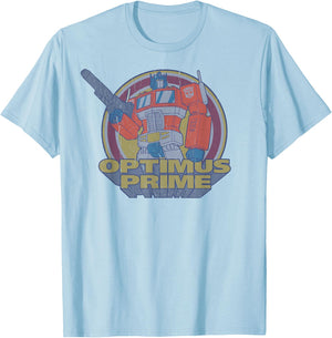 Transformers Optimus Prime Retro Portrait T-Shirt - T-Shirt | Light Blue