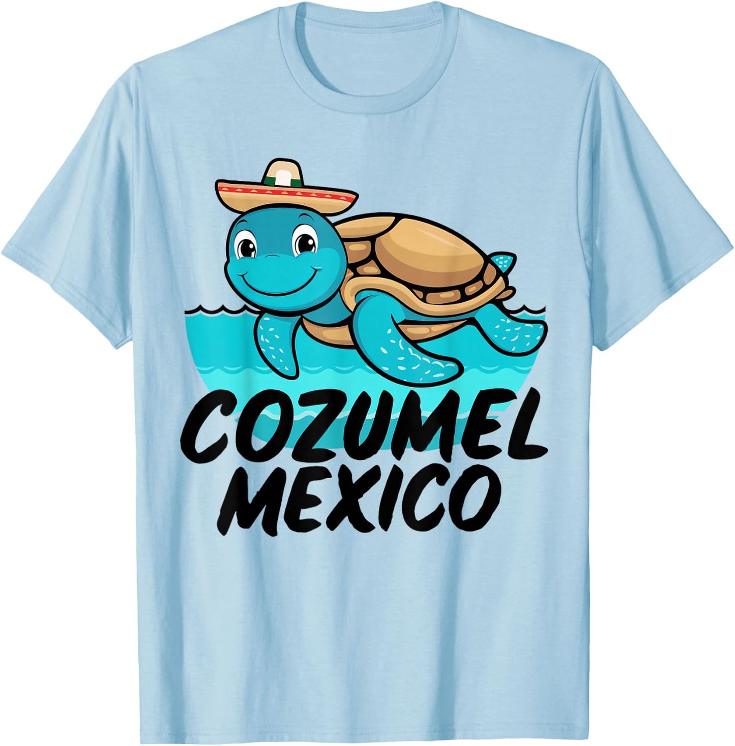 Cozumel Mexico Sea Turtle Colorful Boys Girls Toddler T-Shirt - T-Shirt | Light Blue