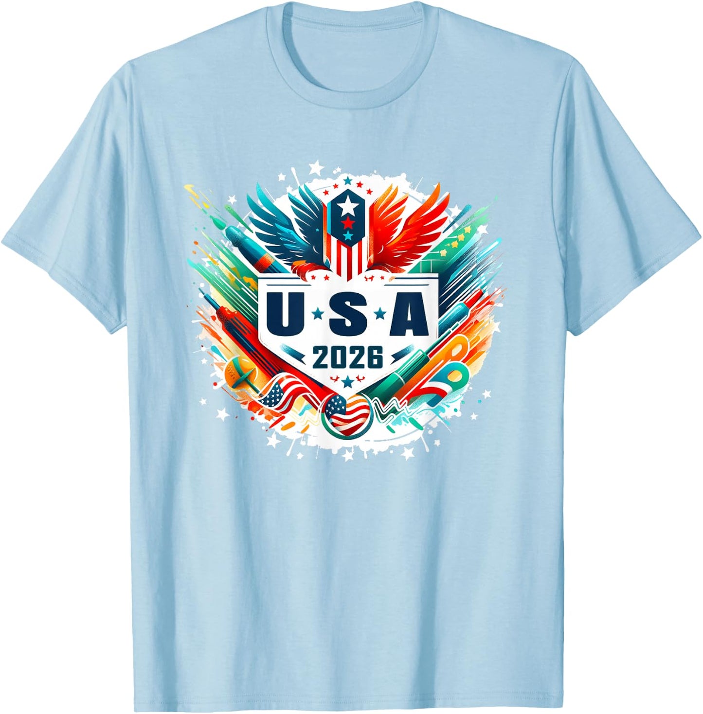 USA 2026 Go United States Sport USA Team 2026 USA T-Shirt - T-Shirt | Light Blue