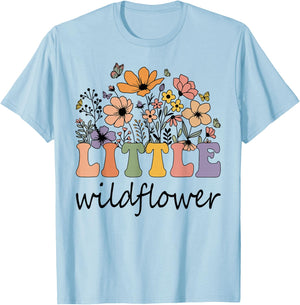 Little Wildflower Women Flower Birthday Family Matching T-Shirt - T-Shirt | Light Blue