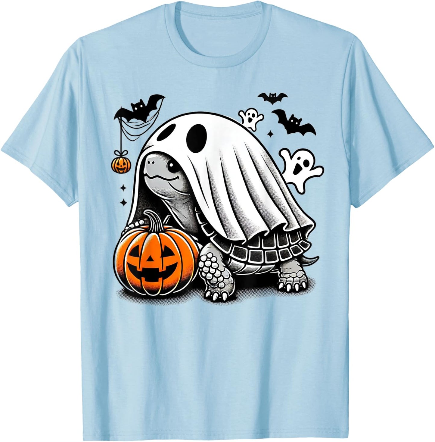 Halloween Turtle Ghost Pumpkin Costume Terrapin Tortoise T-Shirt - T-Shirt | Light Blue