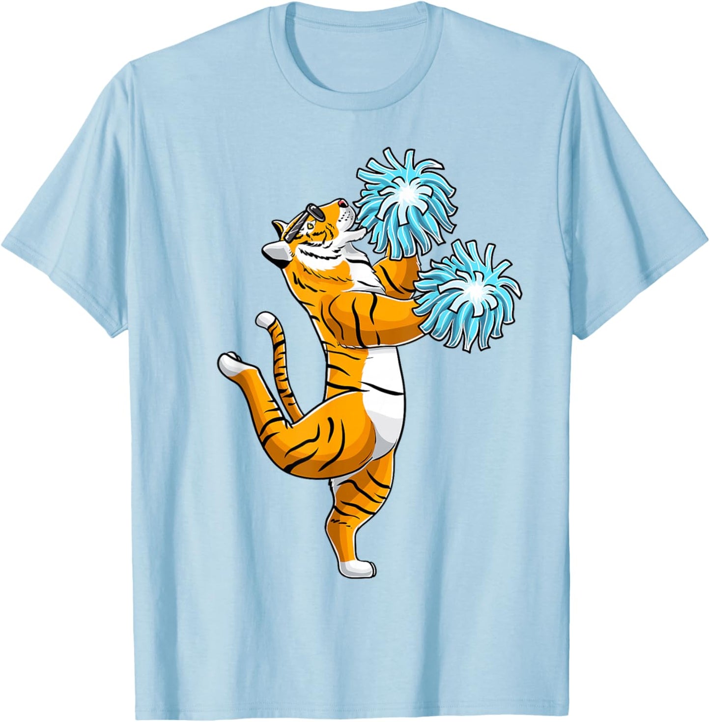 Cheerleading Tiger Cheerleader Cheer Flyer T-Shirt - T-Shirt | Light Blue