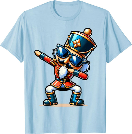 Christmas Nutcracker Dabbing Boys Santa Xmas Funny T-Shirt - T-Shirt | Light Blue