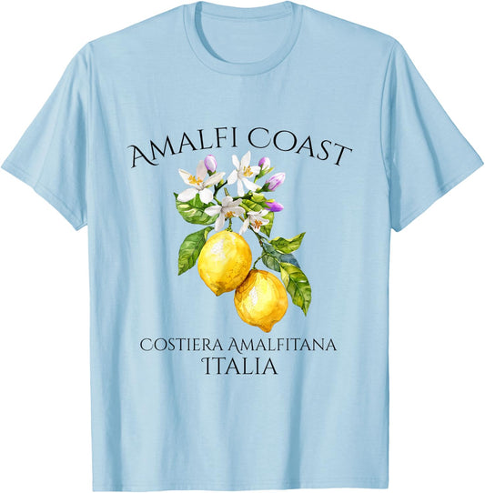 Amalia Coast Italian Souvenir Italy Lemons T-Shirt - T-Shirt | Light Blue