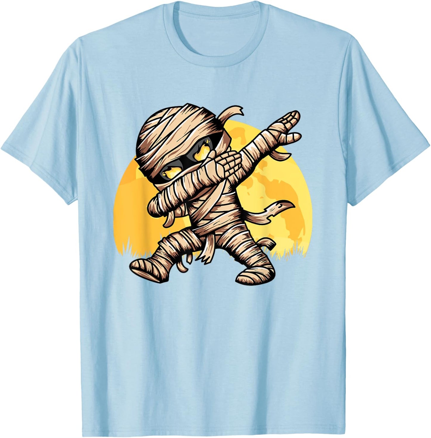 Dabbing Mummy Costume Dab Dancing Men Kids Boys Halloween T-Shirt - T-Shirt | Light Blue