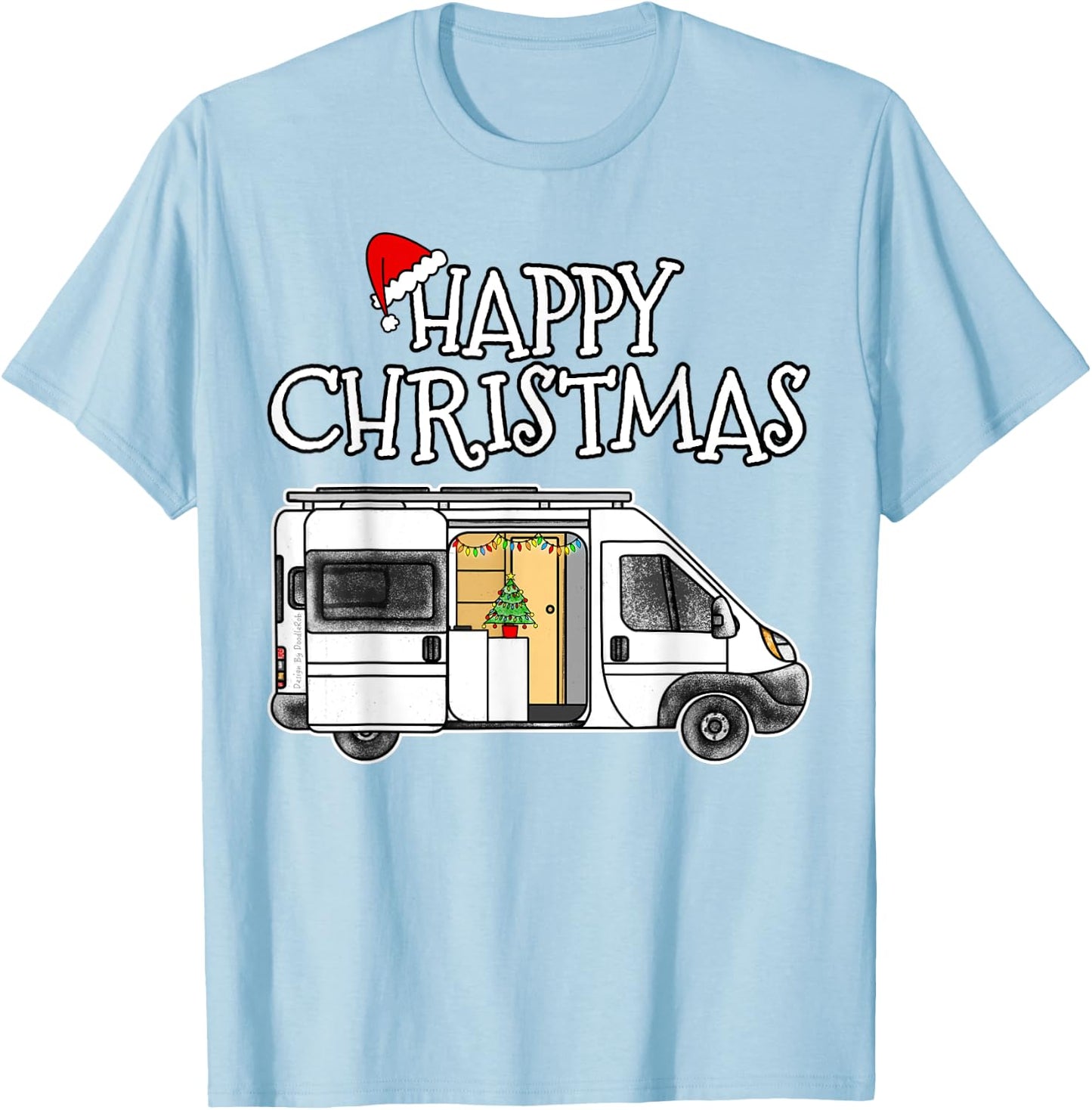 Christmas Van Life Camping Xmas 2022 T-Shirt - T-Shirt | Light Blue