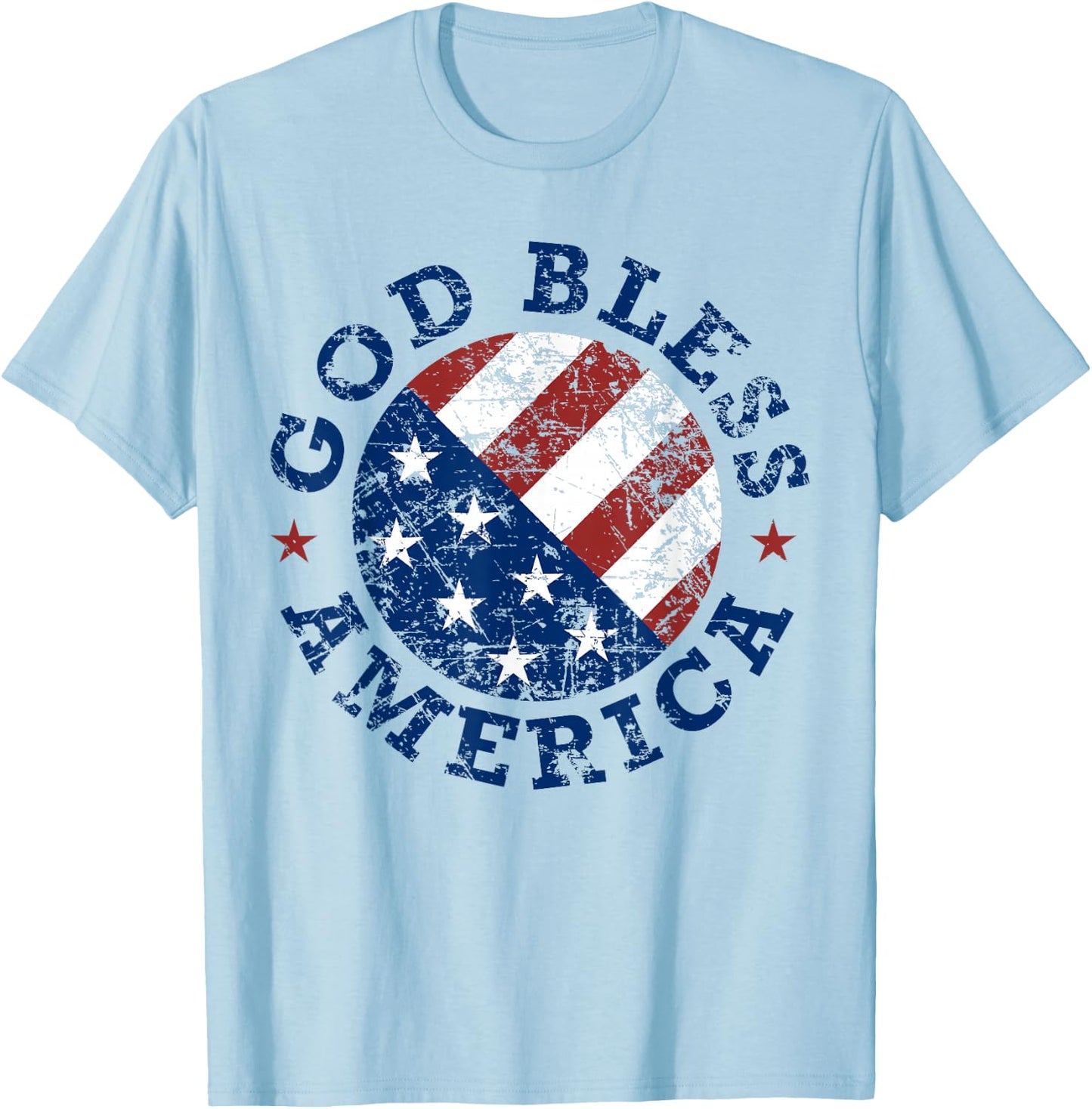 God Bless America Flag 4th of July Independence Day Kids Men T-Shirt - T-Shirt | Light Blue