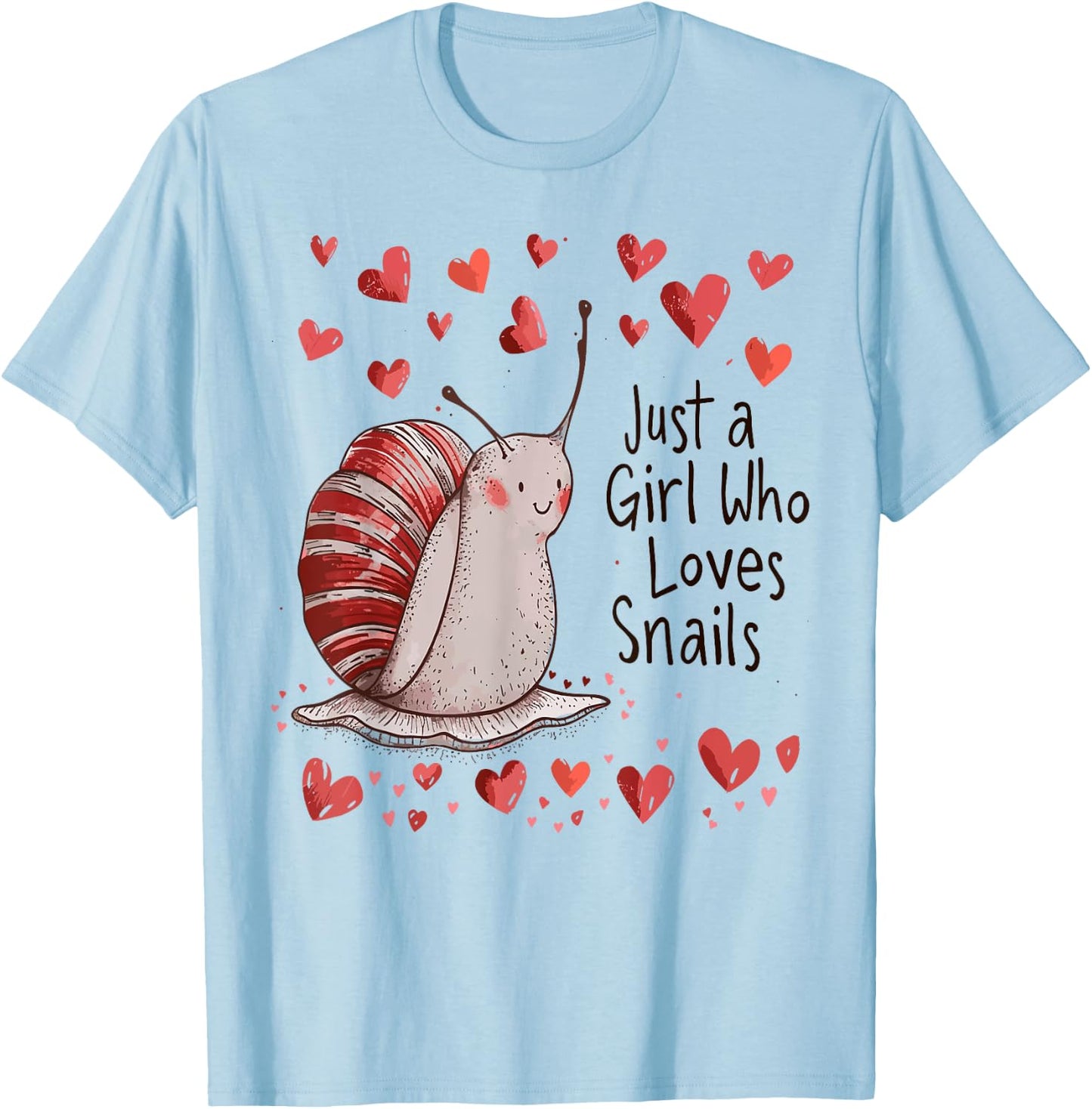 Cute Snails Lovers Gift - Just A Girl Who Loves Snails T-Shirt - T-Shirt | Light Blue