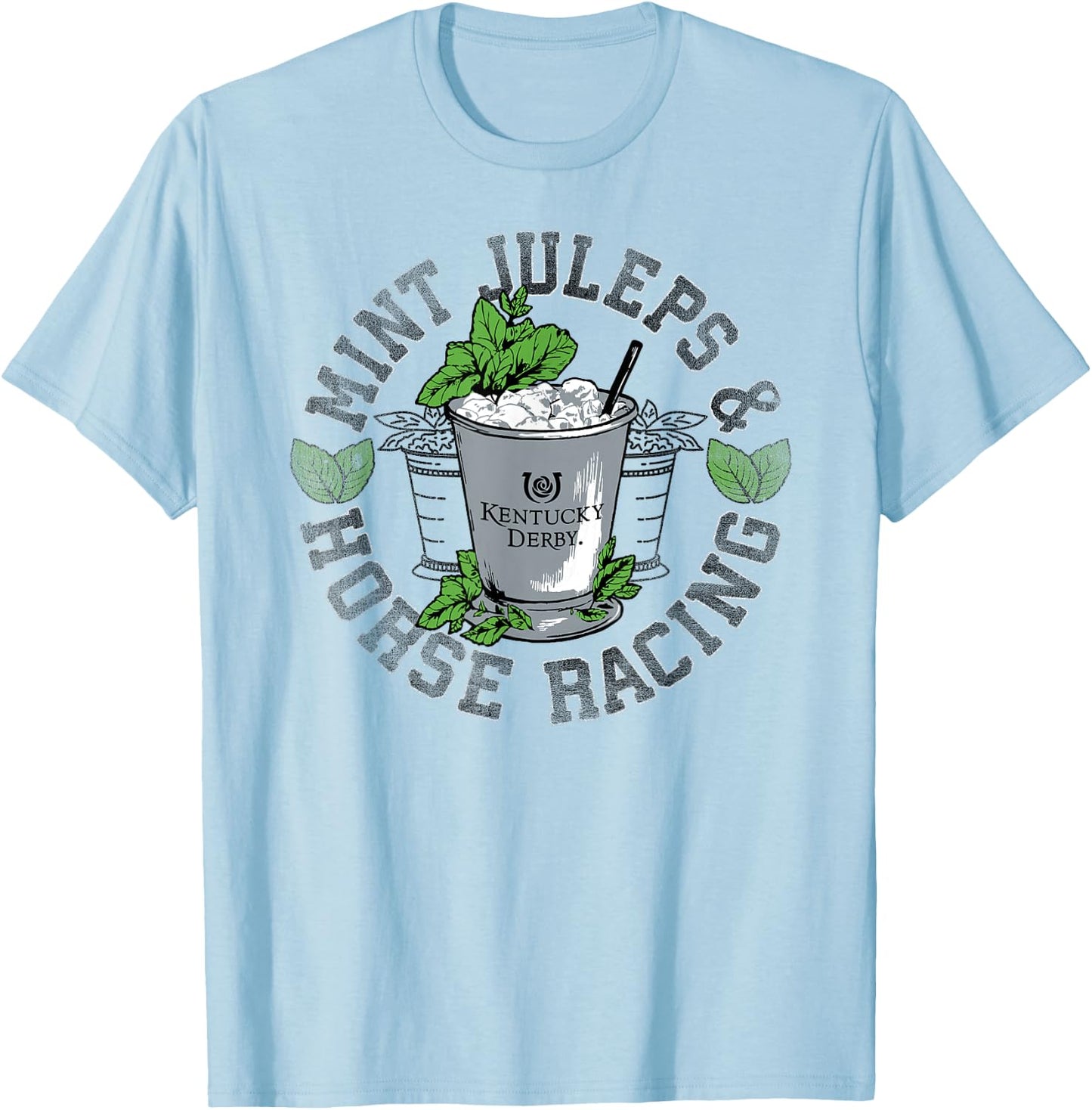 Officially Licensed Kentucky Derby Mint Juleps Vintage T-Shirt - T-Shirt | Light Blue