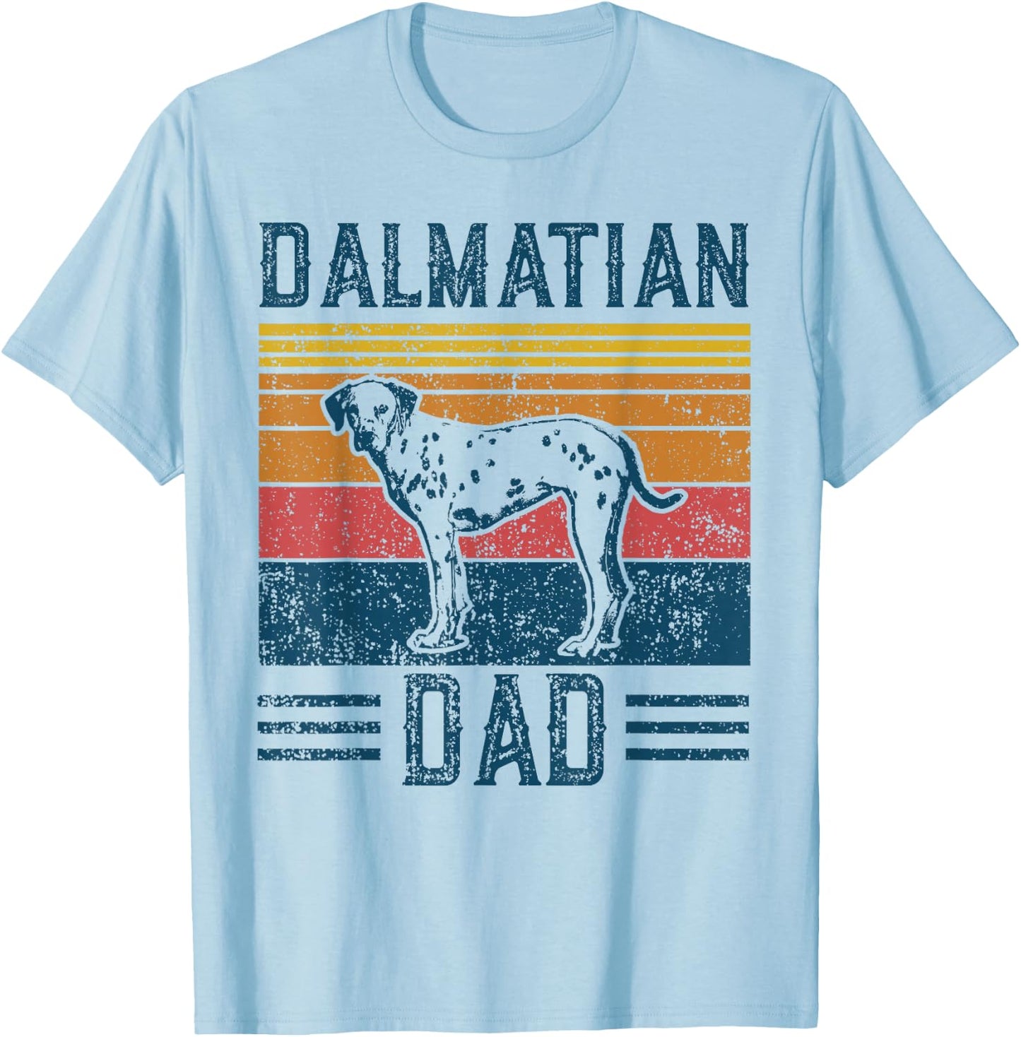 Dog | Dalmatian Dad - Vintage Dalmatian Dad T-Shirt - T-Shirt | Light Blue