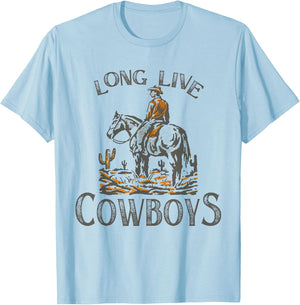 Long Live For Cowboys Men Women Western Country Music T-Shirt - T-Shirt | Light Blue