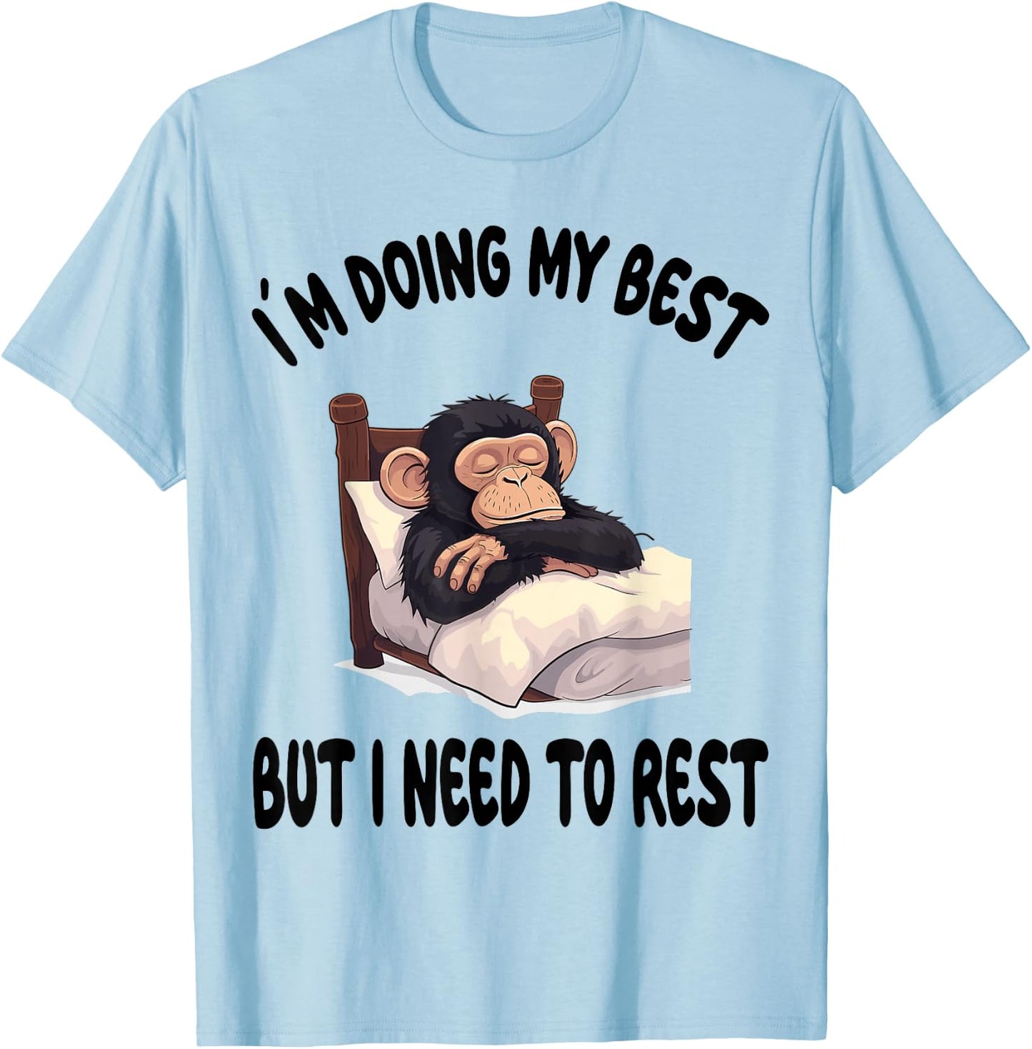 Monkey Ape Official Sleepshirt Pajamas Nightgown T-Shirt - T-Shirt | Light Blue