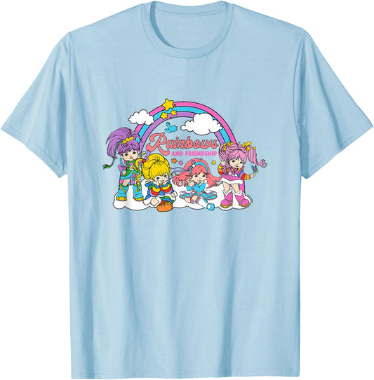 Rainbow Brite Cute Rainbows and Friendship Big Chest Logo T-Shirt - T-Shirt | Light Blue