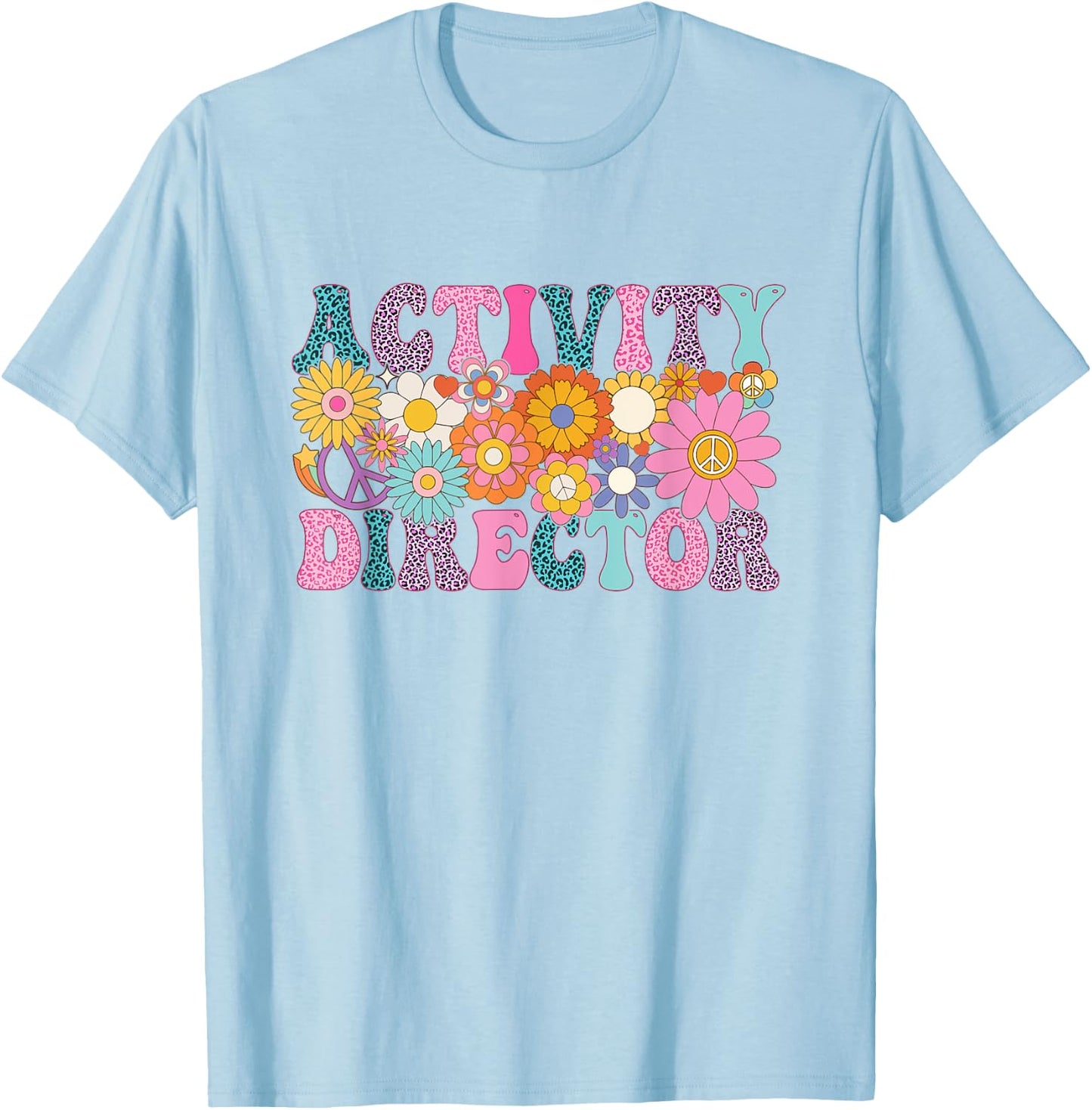 Activity Director Week Groovy Appreciation Day T-Shirt - T-Shirt | Light Blue