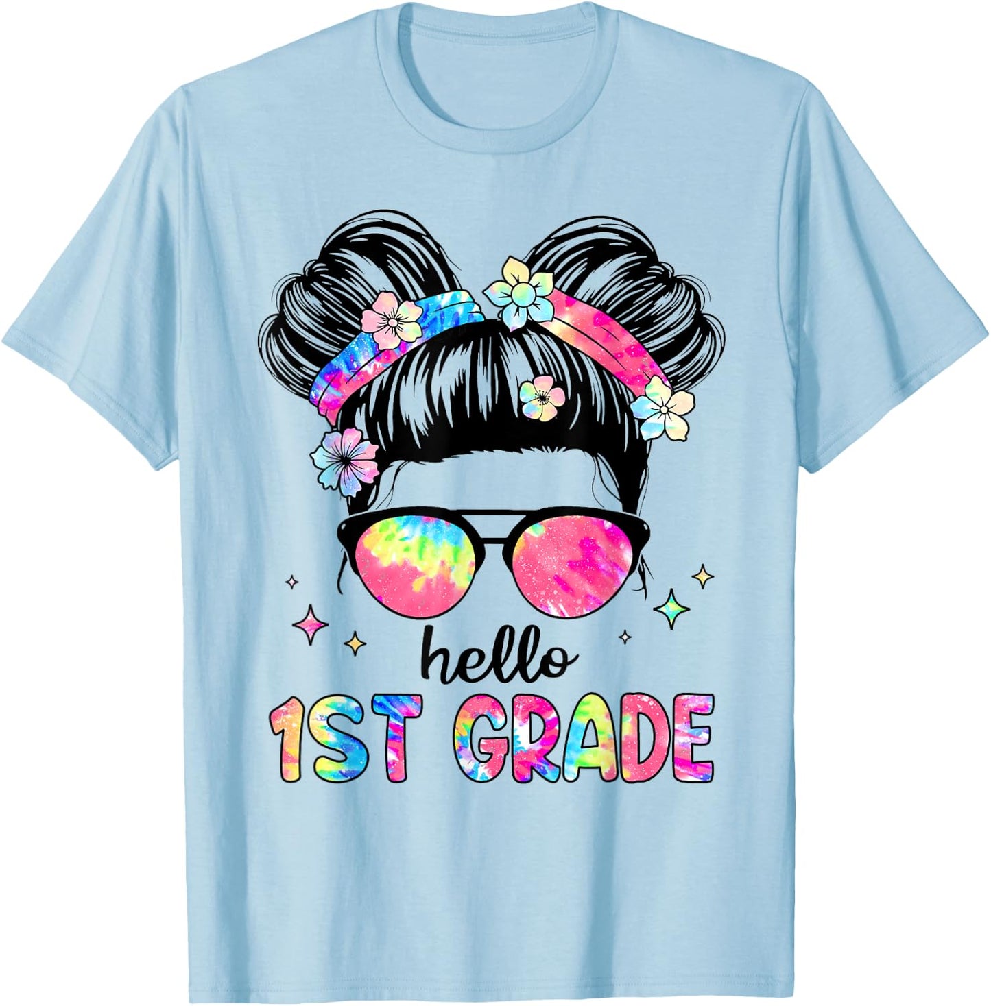 Hello First Grade Teacher 1st Grade Girl Kids Back to School T-Shirt - T-Shirt | Light Blue