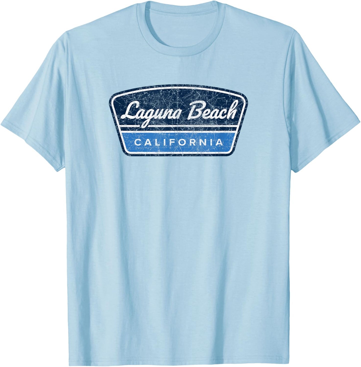 Laguna Beach California Retro Vintage Souvenir Badge T-Shirt - T-Shirt | Light Blue