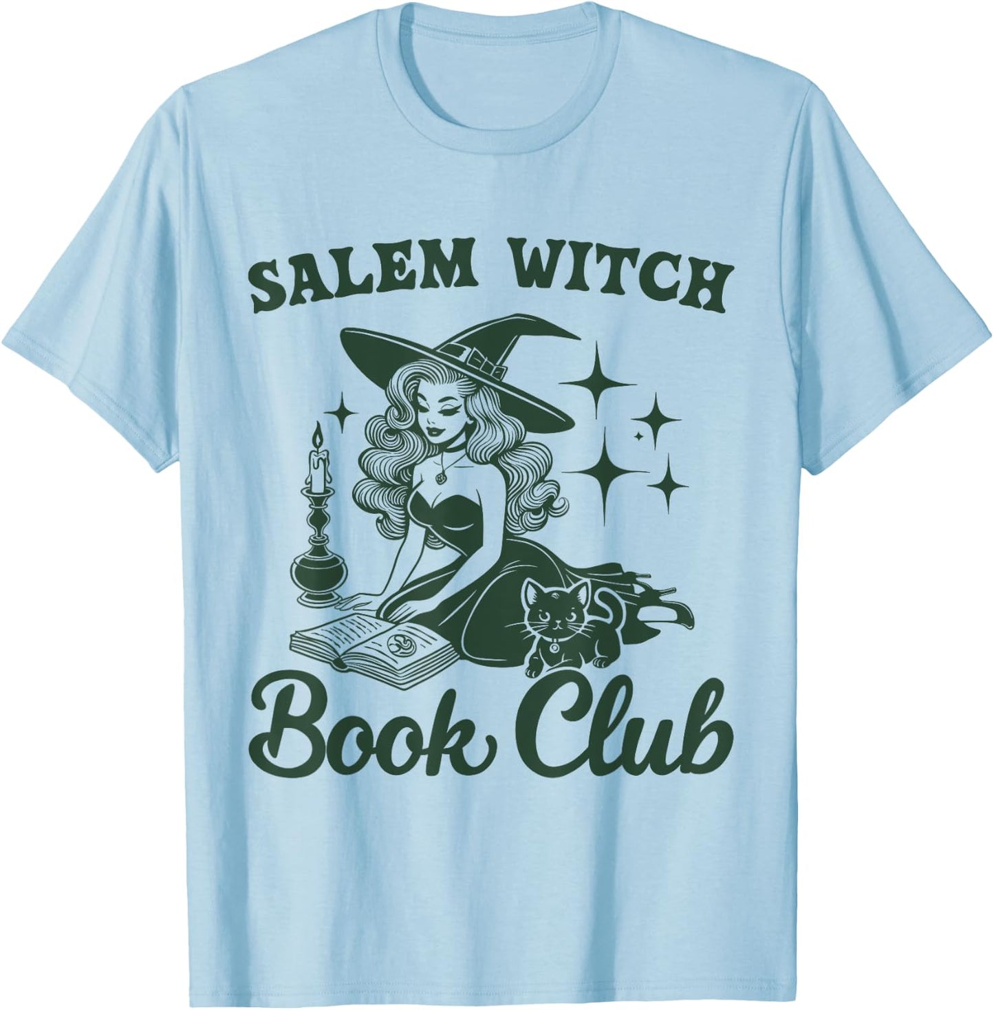 Salem Witch Book Club bookworm reading witch T-Shirt - T-Shirt | Light Blue