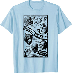 Vintage Halloween Spook-O-Rama Horror Show Monster Squad T-Shirt - T-Shirt | Light Blue