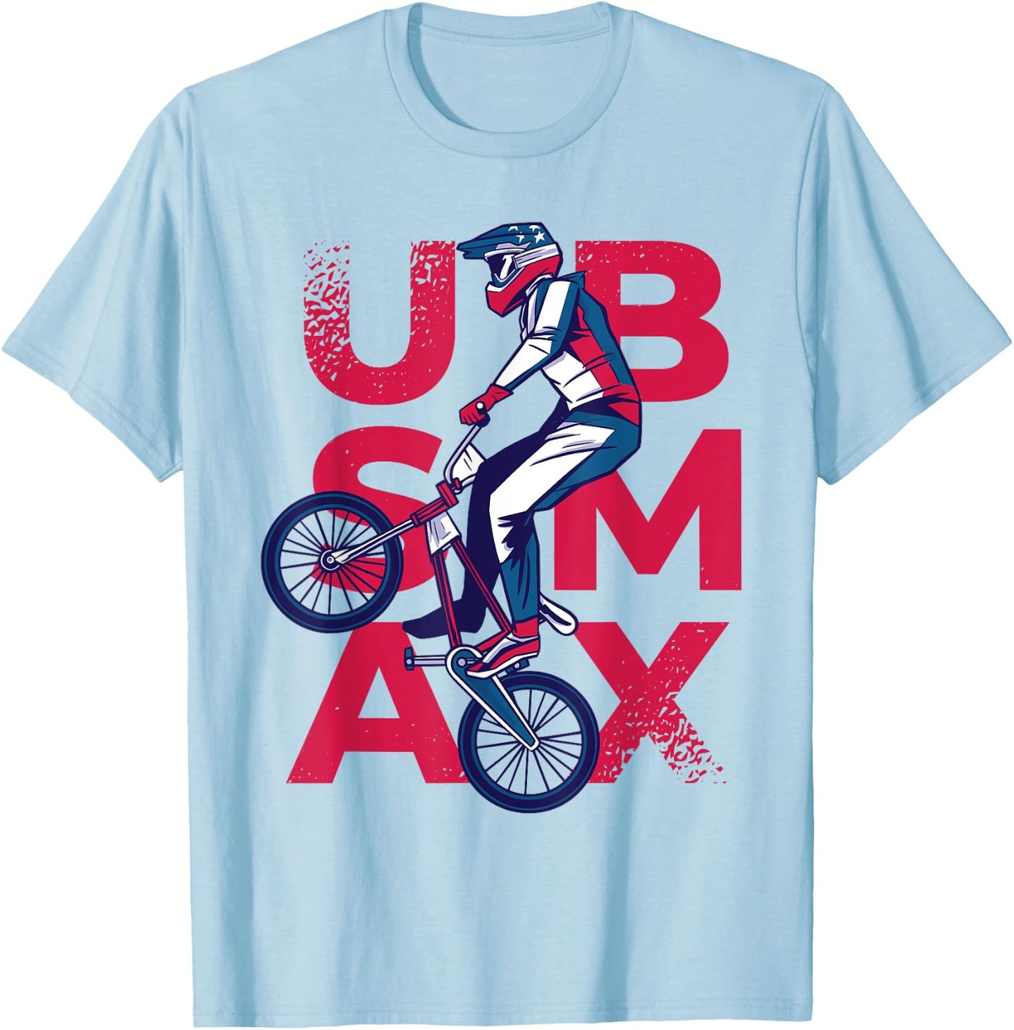 BMX Bike Support Team Flag USA Track Rider American T-Shirt - T-Shirt | Light Blue