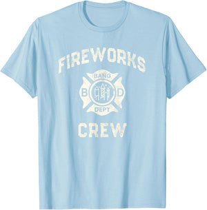 Sarcastic FIREWORKS CREW Safety Expert Technician Pyro T-Shirt - T-Shirt | Light Blue