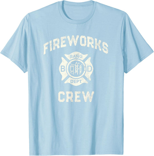 Sarcastic FIREWORKS CREW Safety Expert Technician Pyro T-Shirt - T-Shirt | Light Blue