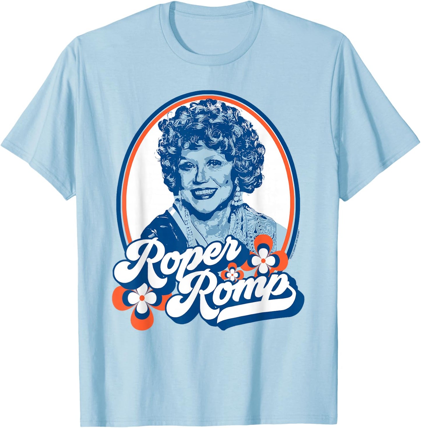 Roper Romp! Mrs. Helen Roper Three's Company Retro T-Shirt - T-Shirt | Light Blue