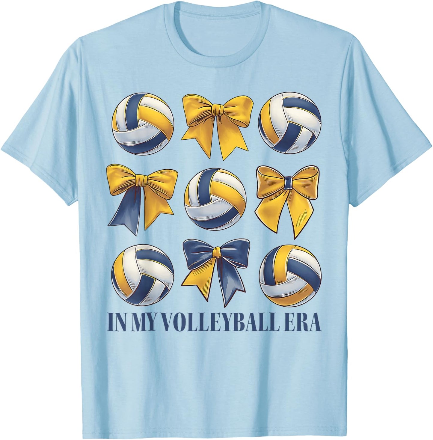 In My Volleyball Era Coquette Bow Volleyball Season Women T-Shirt - T-Shirt | Light Blue