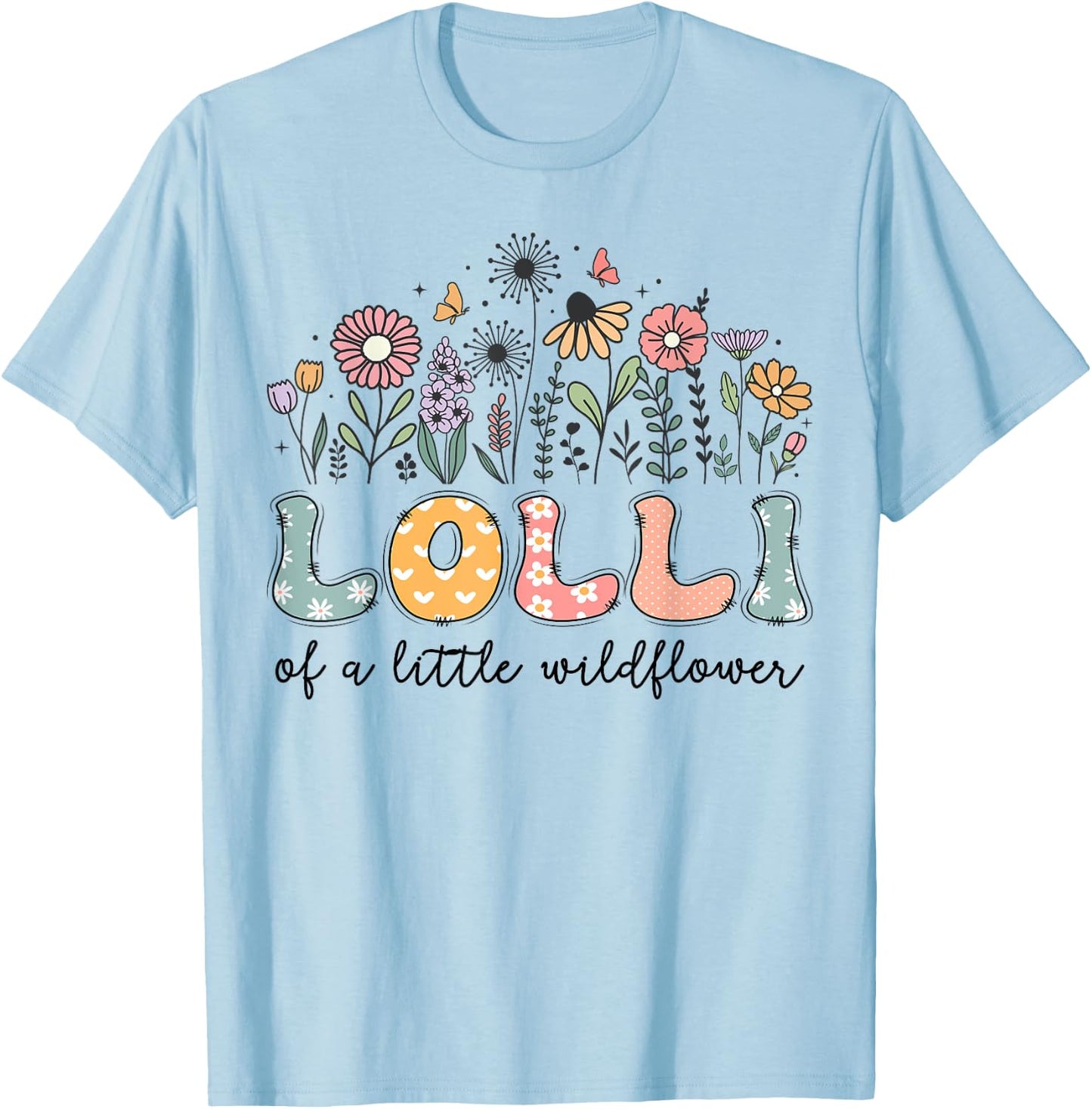 Lolli Of The Little Wildflower Baby Birthday Party T-Shirt - T-Shirt | Light Blue