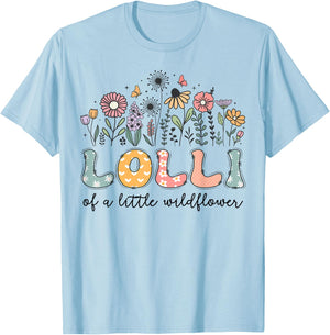 Lolli Of The Little Wildflower Baby Birthday Party T-Shirt - T-Shirt | Light Blue