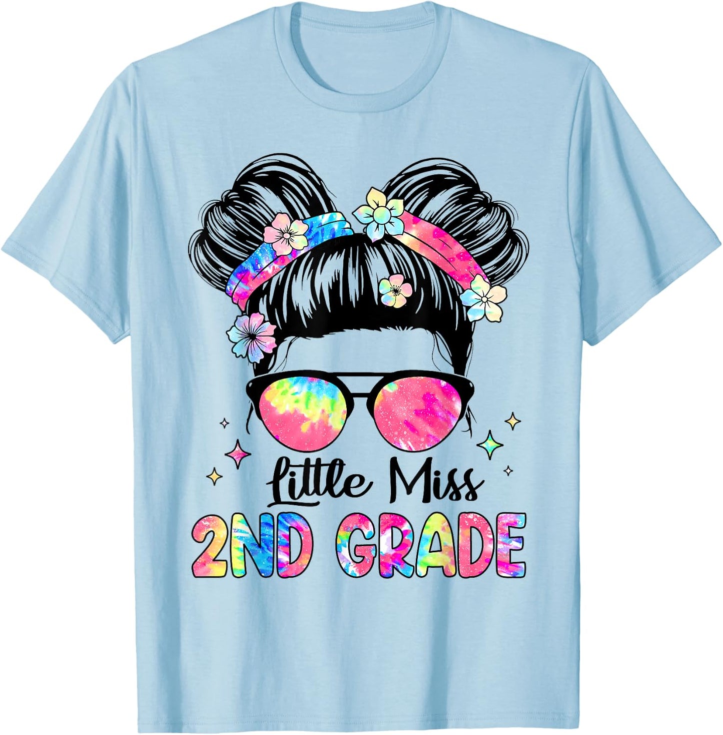 Little Miss 2nd Grade Girls Kids Back To School Second Grade T-Shirt - T-Shirt | Light Blue