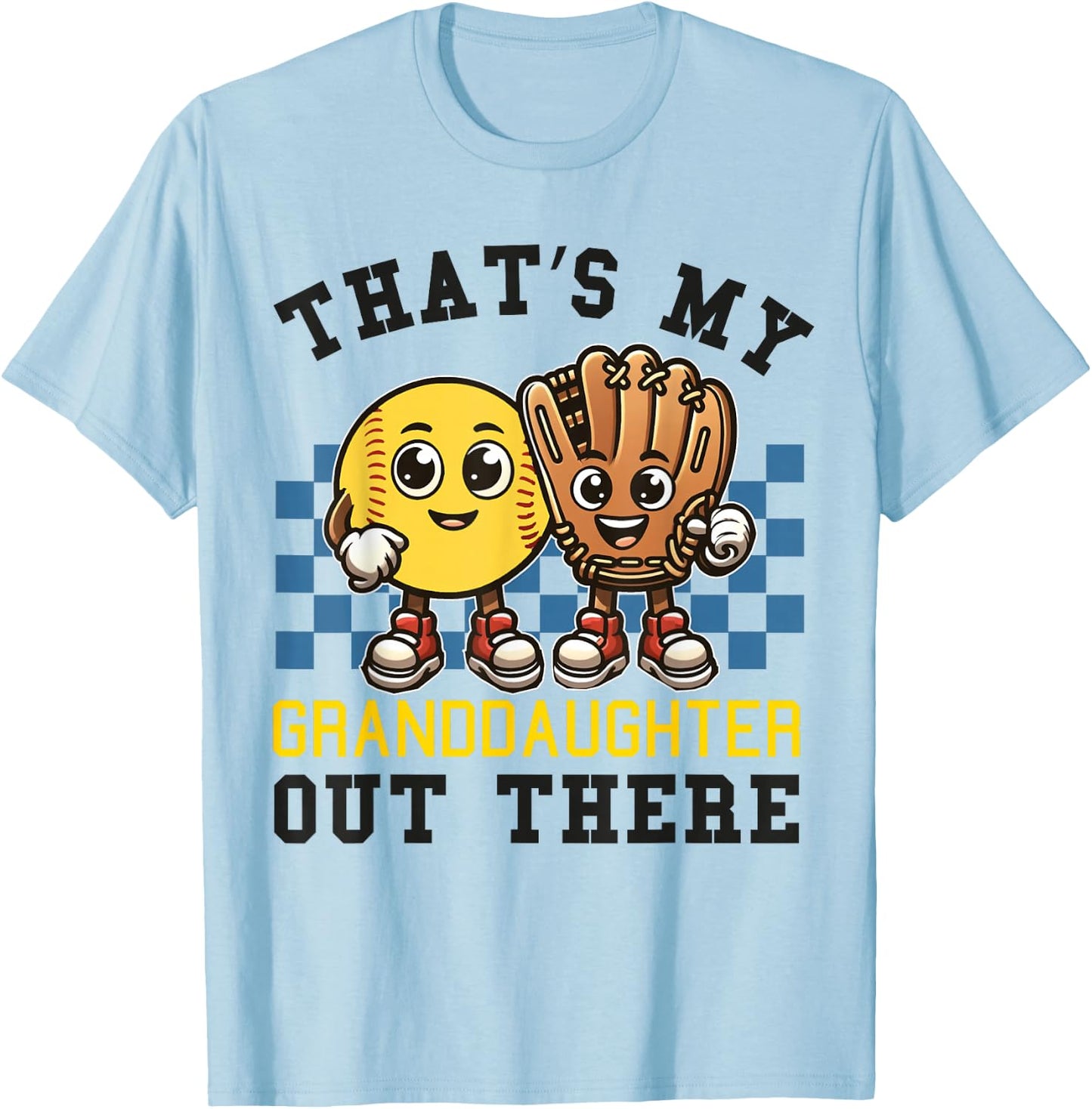That's My Granddaughter Out There Softball Grandpa Grandma T-Shirt - T-Shirt | Light Blue