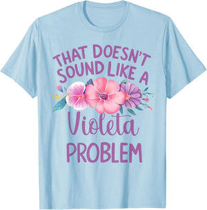 Violeta Personalized Cute Flower Girls Violeta Name T-Shirt - T-Shirt | Light Blue