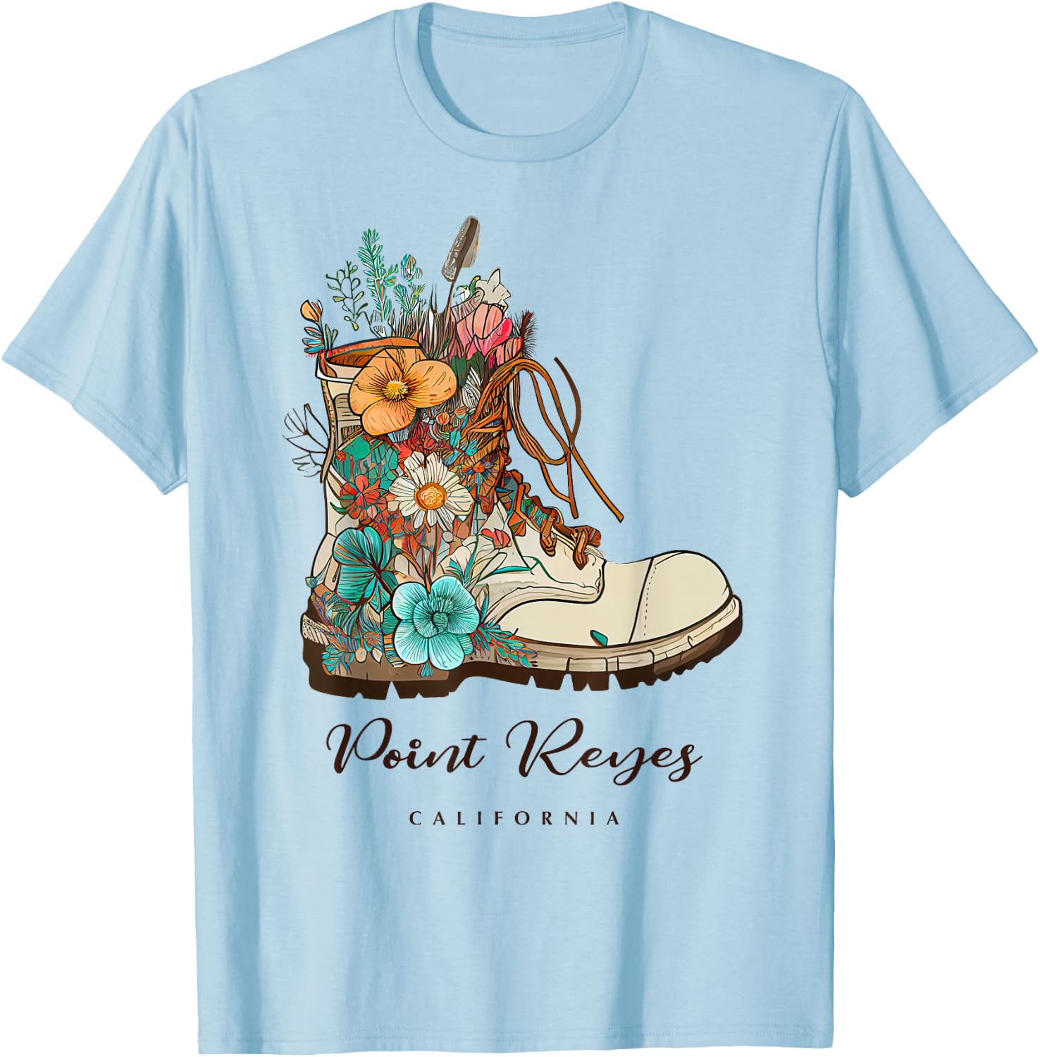 Point Reyes Hiking Outdoors Souvenir T-Shirt - T-Shirt | Light Blue